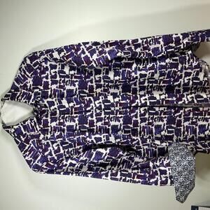 Robert Graham Men’s Classic Fit Button Down Shirt Size M Purple Abstract Print